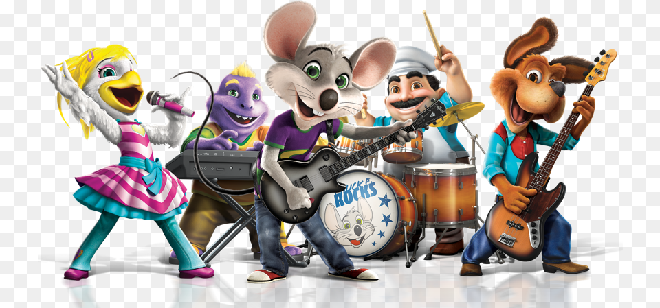 Fullband Chuck E Cheese Kapolei Menu, Person, Performer, Musician, Musical Instrument Free Png Download