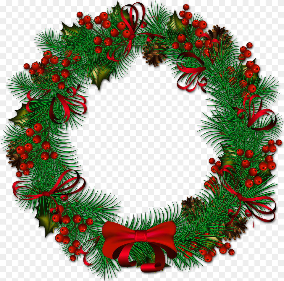 Fullsize Of Christmas Wreath Large Of Christmas Transparent Background Christmas Wreath, Plant Free Png Download