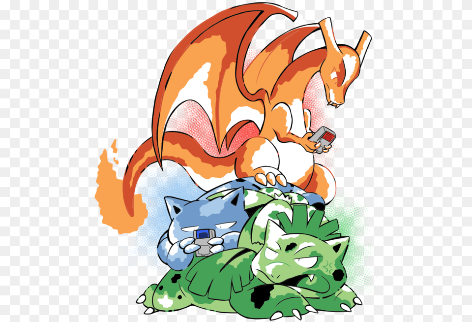 Fully Evolved Kanto Starters, Dragon, Animal, Book, Canine Free Png Download