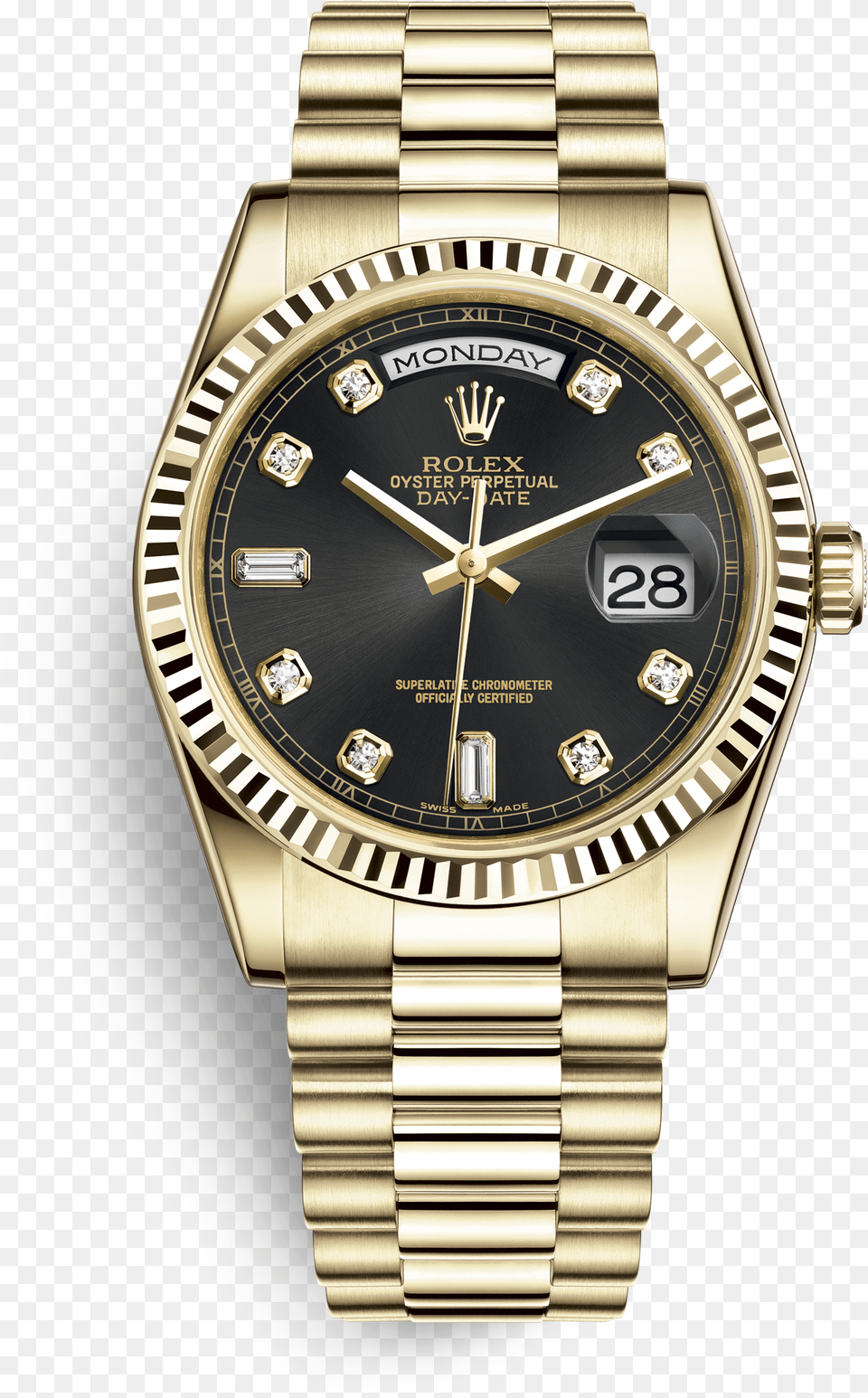 Fully Iced Out In Vs White Diamonds Rolex Day Date Gold Green, Arm, Body Part, Person, Wristwatch Free Png