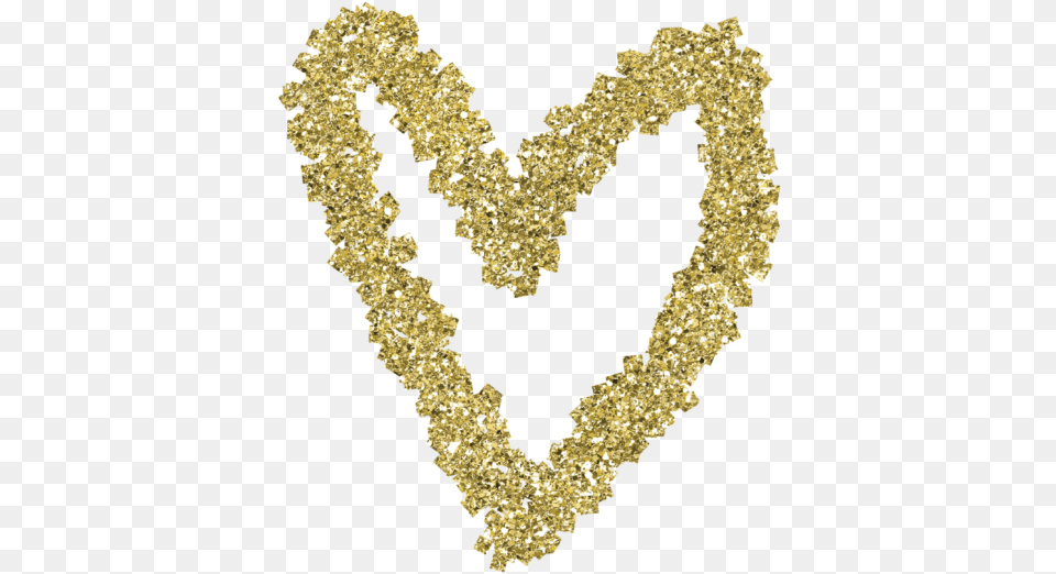 Fun And Decorative Gold Glitter Heart Graphic Embellishments Clip Art, Accessories, Necklace, Jewelry, Female Free Transparent Png