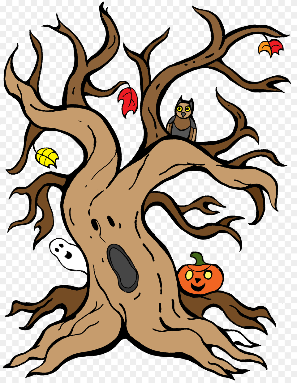 Fun And Spooky Halloween Tree Clip Art For Teachers, Wood, Animal, Kangaroo, Mammal Png Image