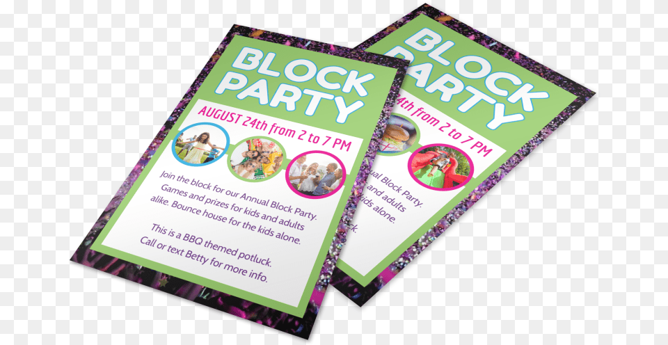 Fun Block Party Flyer Template Preview Flyer, Advertisement, Poster, Person, Business Card Free Png