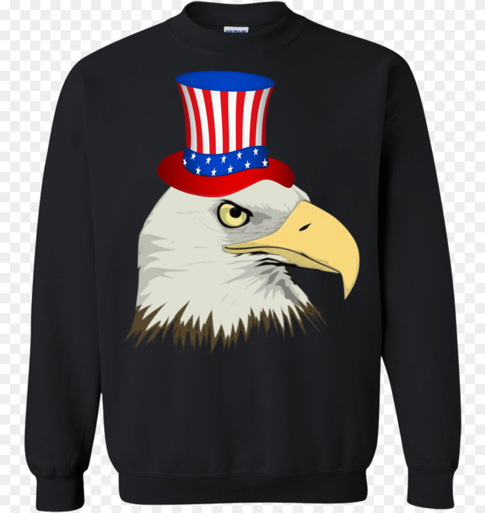 Fun Eagle American Flag Hat Uncle Sam T Shirt 4th Of Ford Christmas Sweater, Clothing, Knitwear, Sweatshirt, Sleeve Png