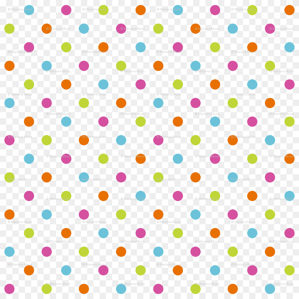 Fun Flowers Multi Coloured Polka Dots Fabric, Pattern, Polka Dot Png Image