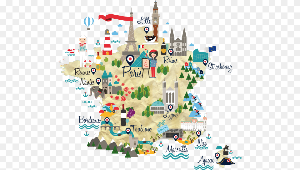 Fun Map Of France, Neighborhood, Chart, Person, Plot Png Image