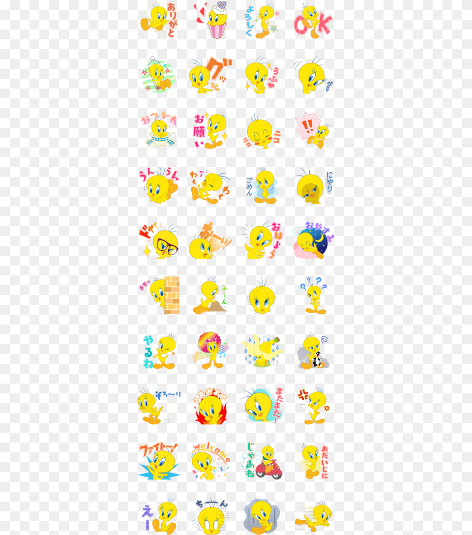 Fun Times With Tweety Line Sticker Gif Amp Pack Smiley, Person, Pattern Png