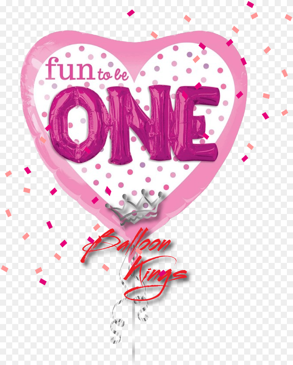 Fun To Be One Pink Heart Transparent, Balloon Free Png Download