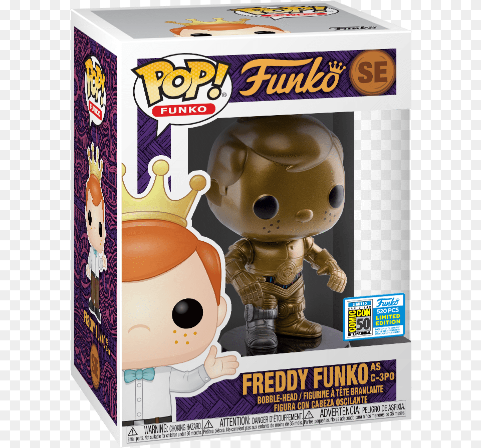 Fundays Freddy Funko C 3po Le 520 610 Box Small Funko Pop Freddy Funko, Baby, Person, Head, Cardboard Free Png Download