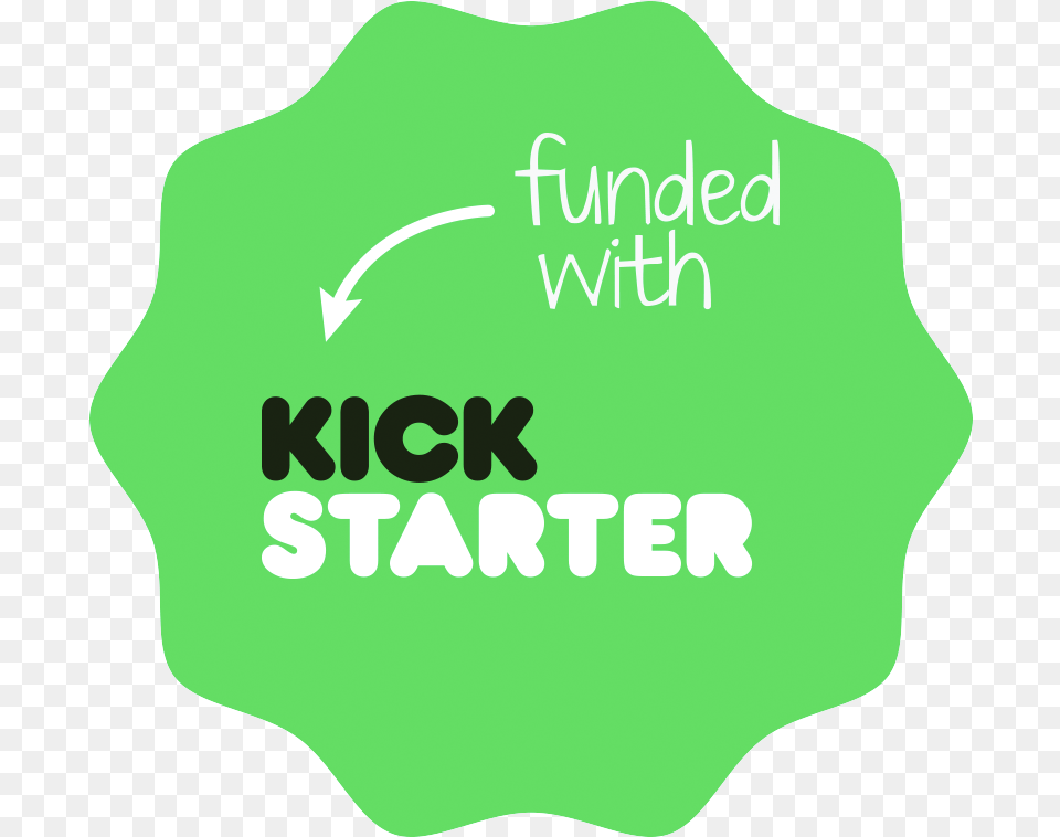 Funded With Kickstarter Badge Funded With Kickstarter, Green, Logo, Person Png Image