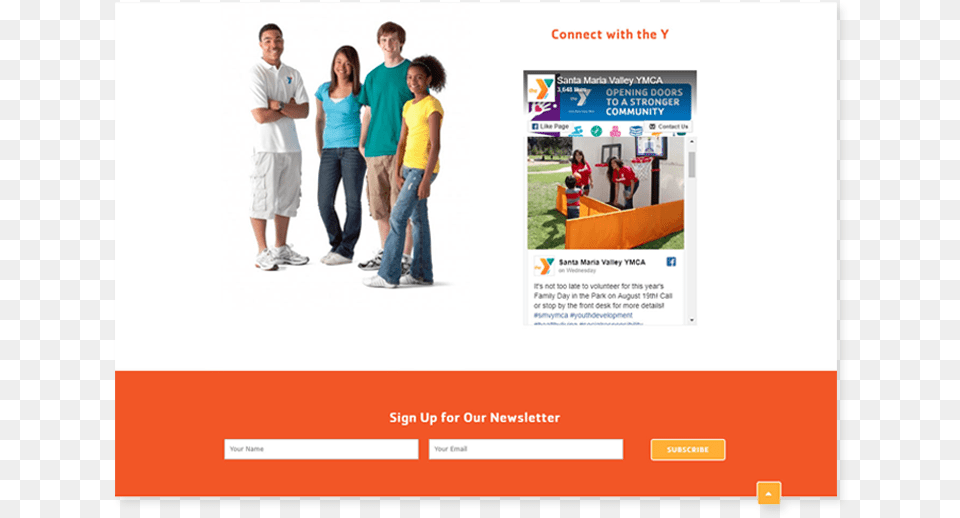 Fundly Newsletter Signup Morweb Integration Ymca Ymca Middle School, Advertisement, Poster, Boy, Child Free Png Download