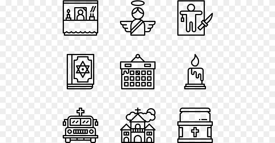 Funeral Corruption Icons, Gray Free Png Download