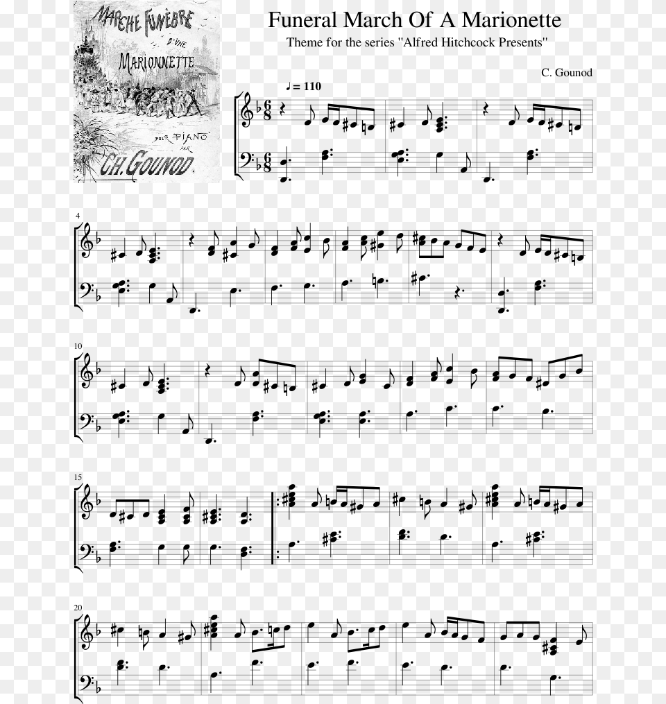 Funeral March Of A Marionette Sheet Music Composed Marche Funebre Dune Marionnette, Text, Person Free Transparent Png