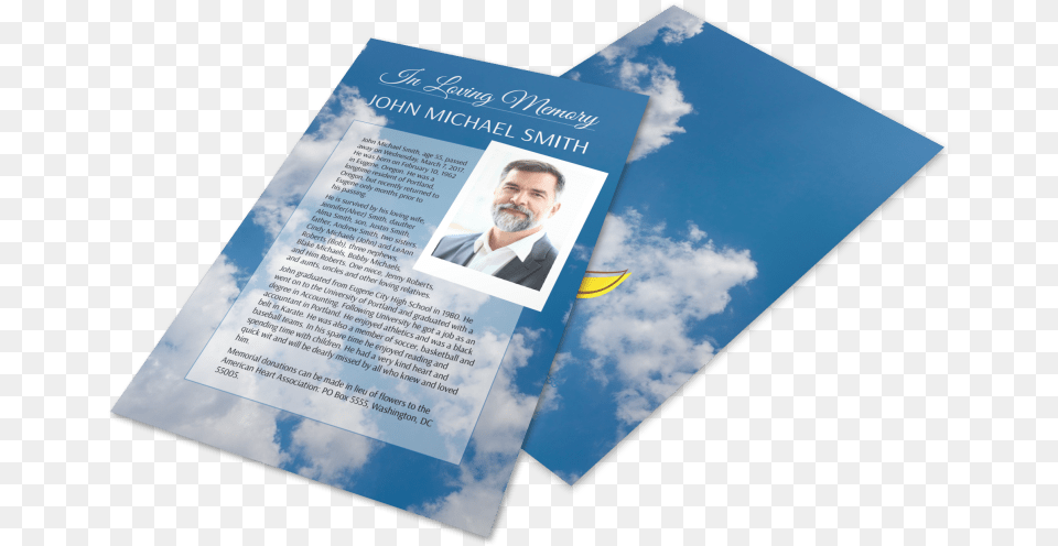 Funeral Memorial Flyer Template Preview Brochure, Advertisement, Poster, Adult, Male Free Png