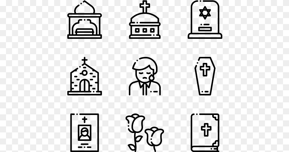 Funeral Museum Icons, Gray Png