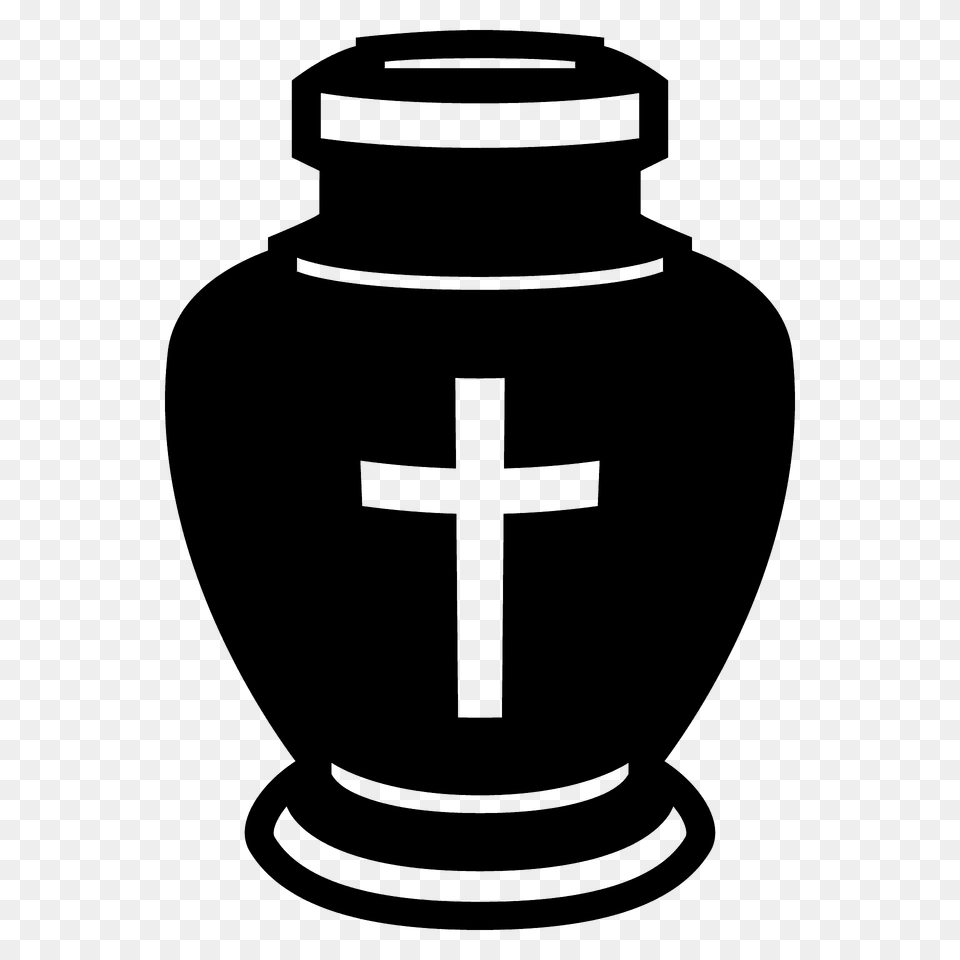 Funeral Urn Emoji Clipart, Jar, Pottery, Cross, Symbol Free Png Download