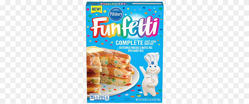 Funfetti Complete Pancake U0026 Waffle Mix Pillsbury Birthday Cake Pancake Mix, Advertisement, Food, Lunch, Meal Png