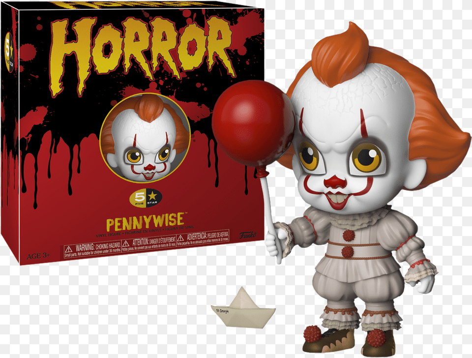 Funko 5 Star Horror Pennywise Vinyl Figure Funko Prnnywise, Baby, Balloon, Person, Face Free Png Download