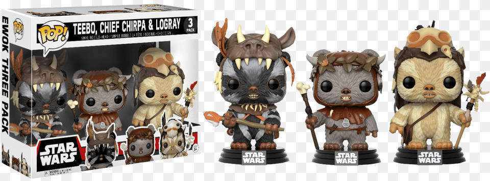 Funko Ewok 3 Pack Image Funko Pop Star Wars Ewok 3 Pack, Toy, Doll, Baby, Person Free Png