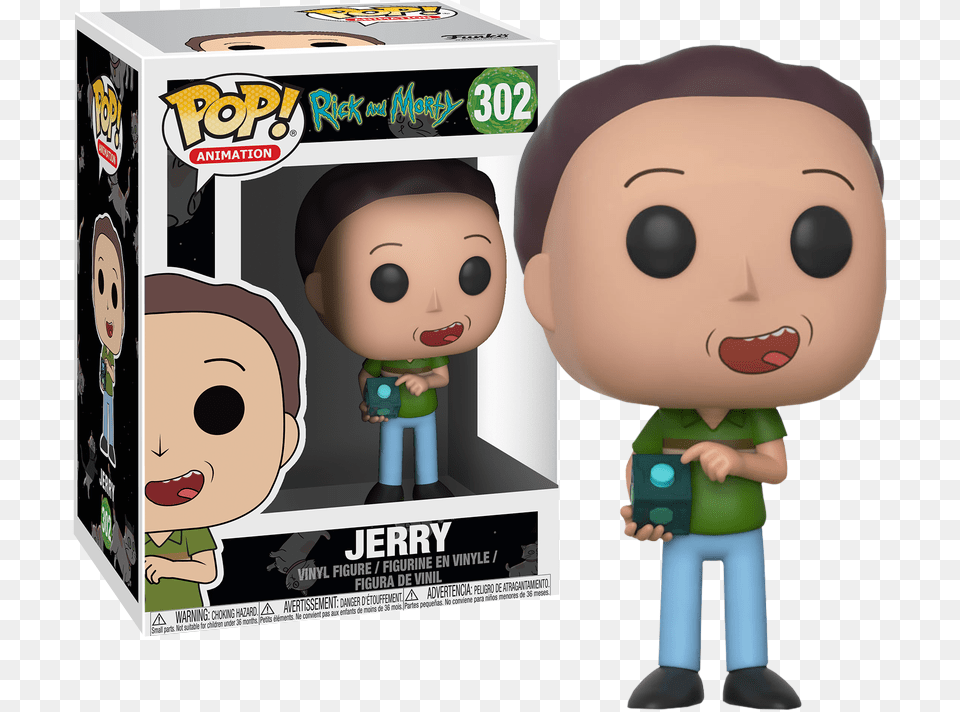 Funko Jerry Rick Morty, Doll, Toy, Face, Head Png