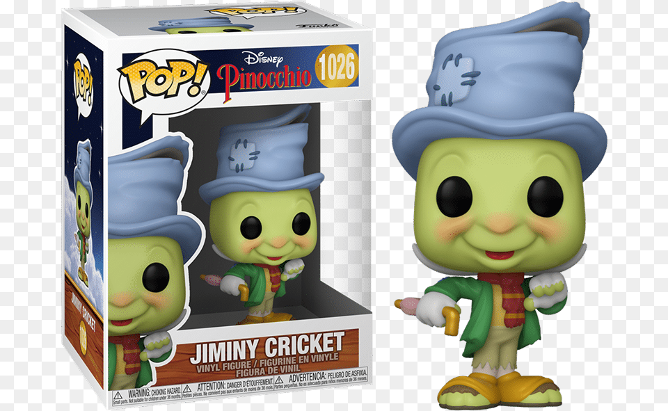 Funko Jiminy Cricket 1026 Pinocchio Pop Disney Pinocchio Street Jiminy, Toy, Plush, Baby, Person Free Png