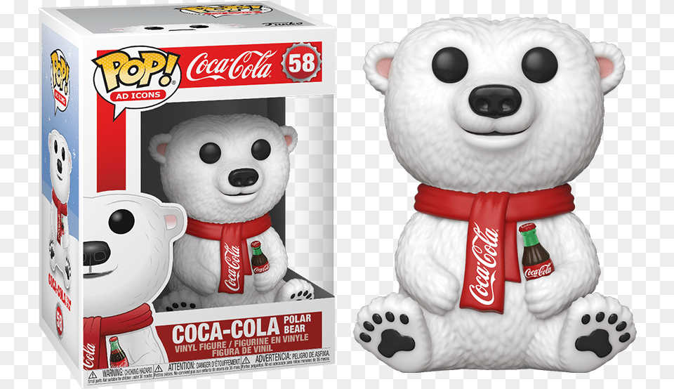 Funko Pop Ad Icons Coca Cola Bear 58 Funko Pop Coca Cola Polar Bear, Plush, Toy, Teddy Bear, Beverage Free Transparent Png