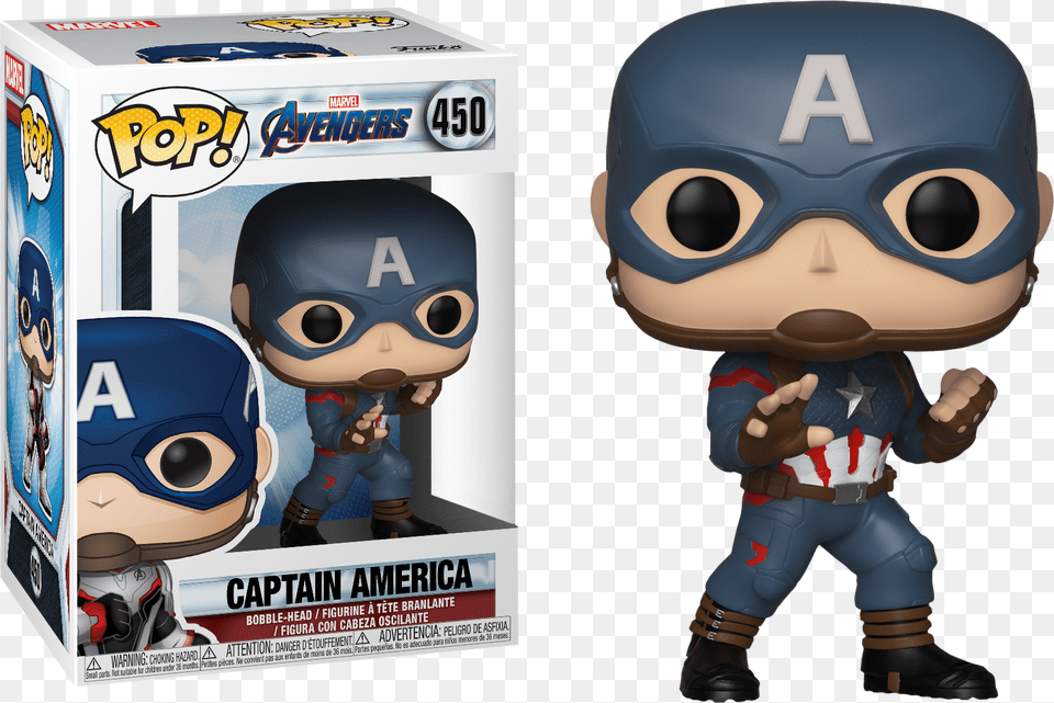 Funko Pop Avengers Endgame Captain America, Toy, Baby, Person, Head Free Png Download