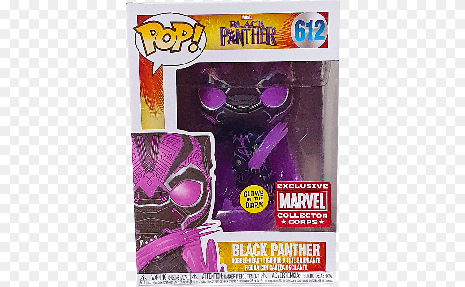 Funko Pop Black Panther Marvel Collector Corps, Advertisement, Poster, Purple, Book Free Png
