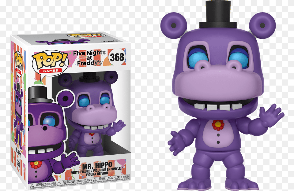 Funko Pop Fnaf Mr Hippo, Purple, Robot, Toy Png Image