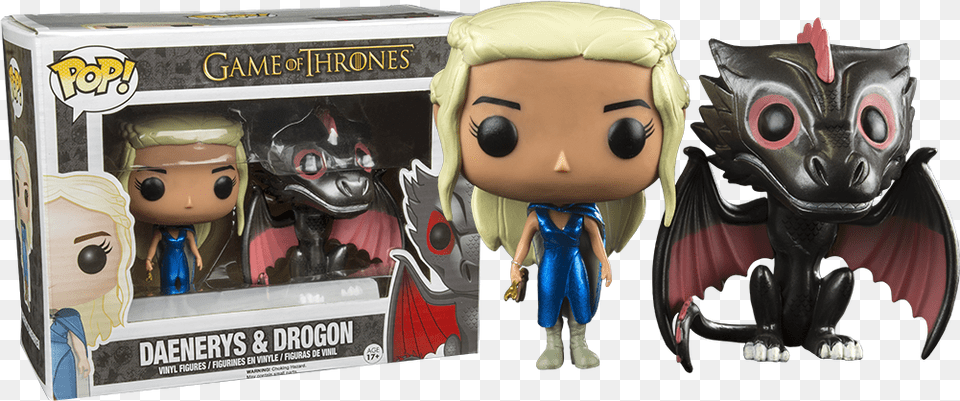 Funko Pop Game Of Thrones Drogon U0026 Mhysa Daenerys Metallic Funko Pop Daenerys Dragon, Figurine, Face, Person, Head Png Image