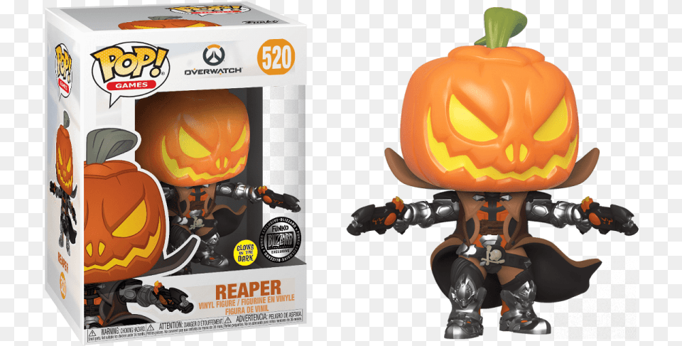 Funko Pop Games Overwatch Reaper Funko Pop, Food, Plant, Produce, Pumpkin Png Image