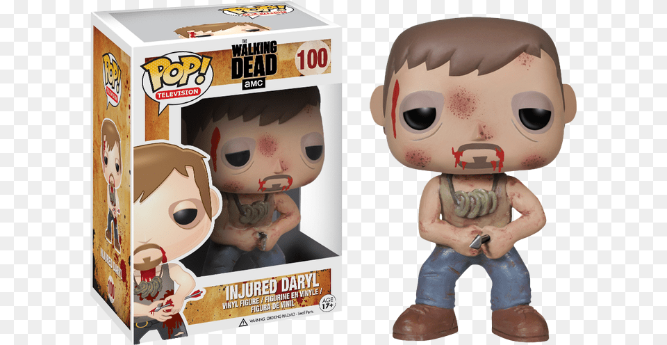 Funko Pop Injured Daryl, Baby, Person, Face, Head Png