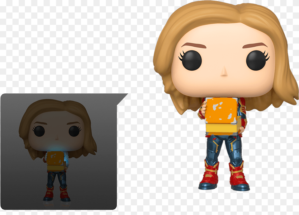 Funko Pop Marvel Captain Marvel, Face, Head, Person, Doll Png