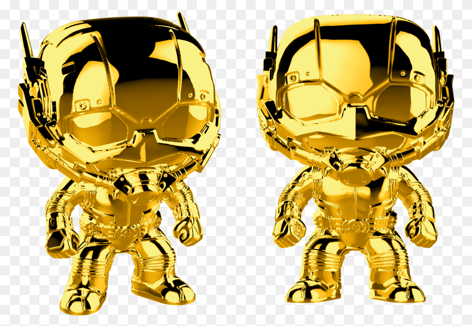 Funko Pop Marvel Studios 10 Ant Man Chrome Gold Vinyl Figure Golden Ant Man Pop, Glass, Person, Treasure, Trophy Free Png