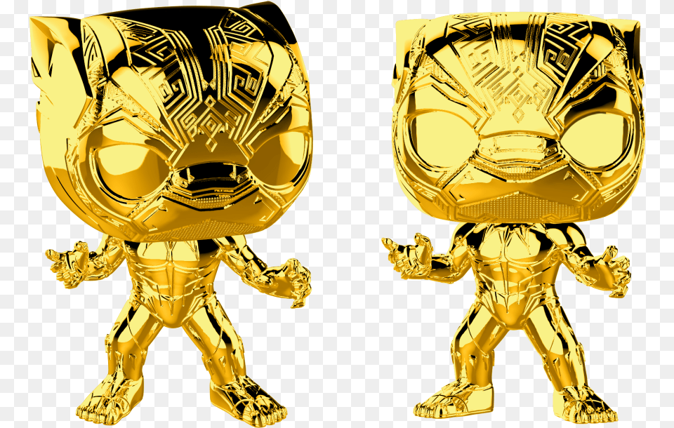 Funko Pop Marvel Studios 10 Black Panther Chrome Gold Gold Chrome Black Panther Pop, Glass, Treasure, Goblet, Helmet Free Transparent Png
