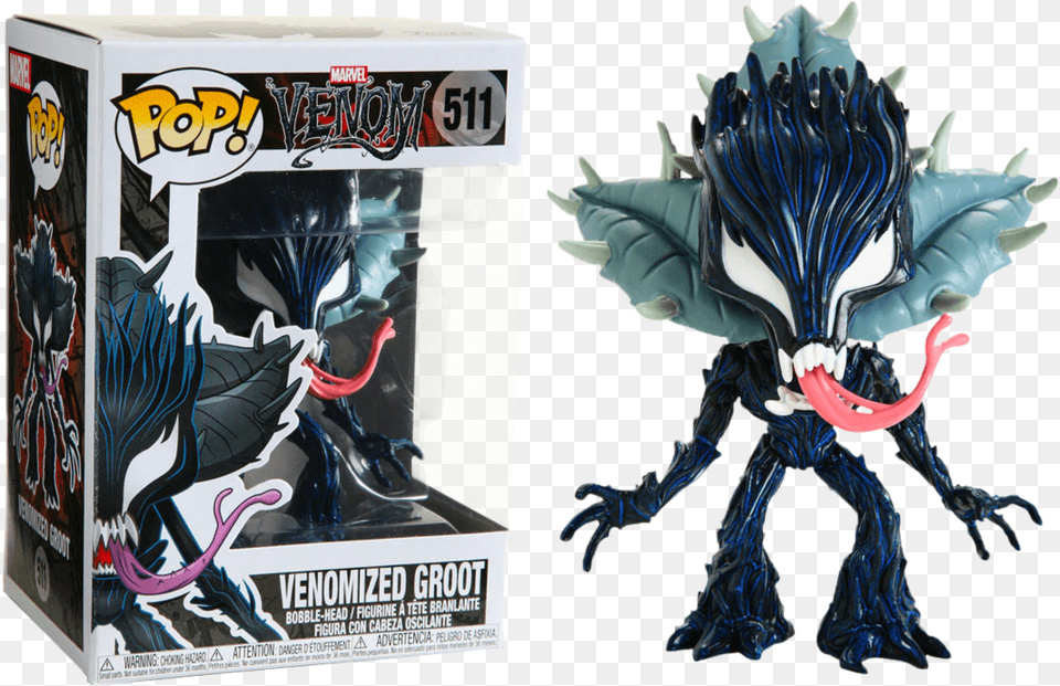 Funko Pop Marvel Venomized Groot, Animal, Dinosaur, Reptile, Person Free Transparent Png