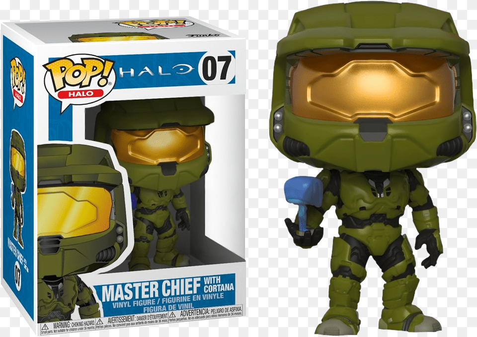 Funko Pop Master Chief With Cortana, Helmet, Baby, Person, Lamp Free Png Download