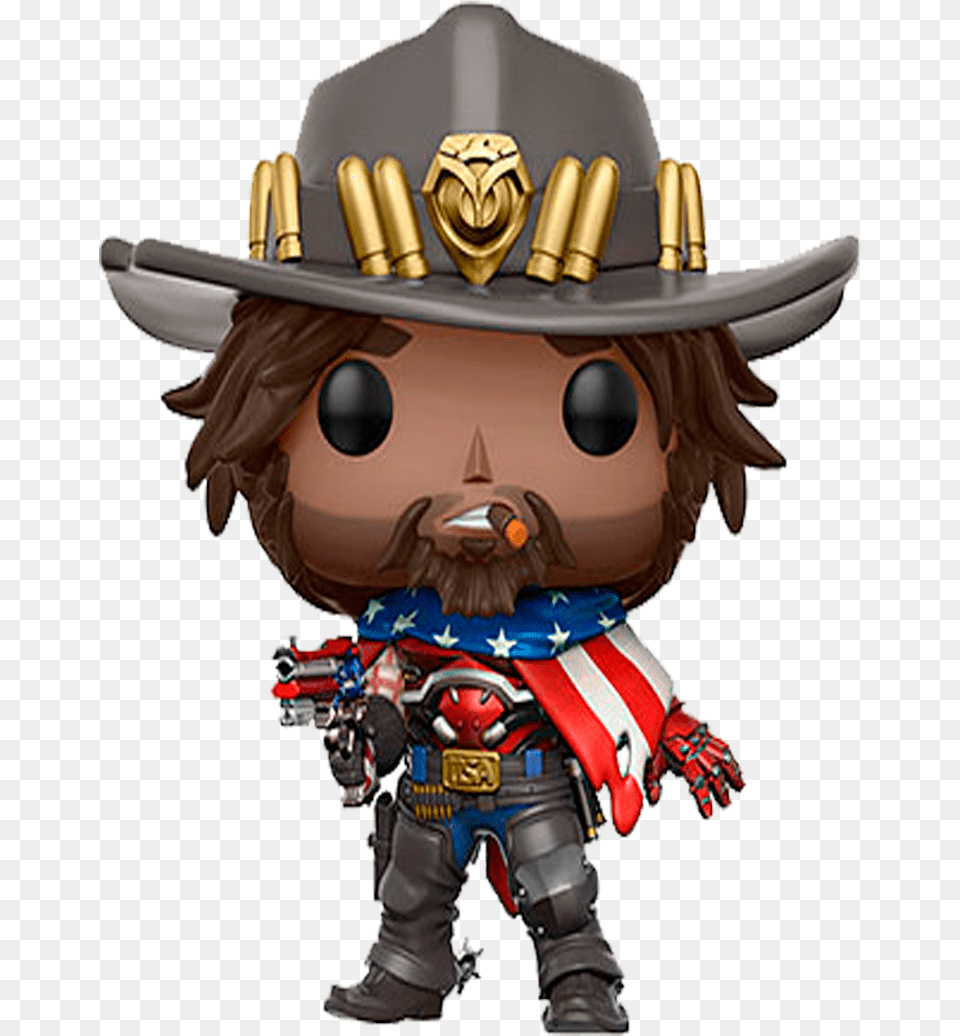 Funko Pop Overwatch Mccree, Toy, Face, Head, Person Free Png Download