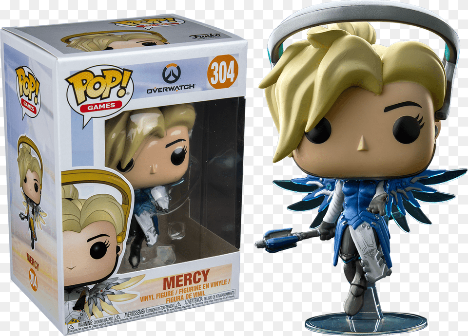 Funko Pop Overwatch Mercy, Figurine, Toy, Person, Face Free Png Download