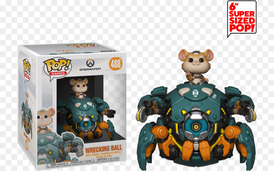 Funko Pop Overwatch Wrecking Ball, Figurine, Toy Png