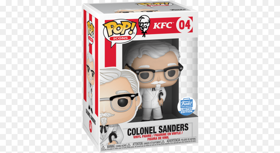 Funko Pop Shop Colonel Sanders With Gold Colonel Sanders Funko Pop, Baby, Box, Person, Face Png Image