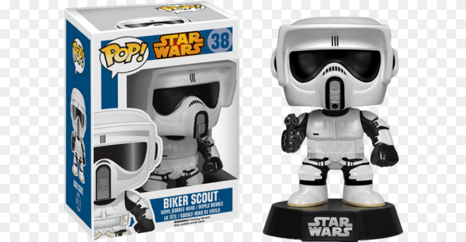 Funko Pop Star Wars Biker Scout, Helmet, Robot, Vr Headset, Ammunition Free Png