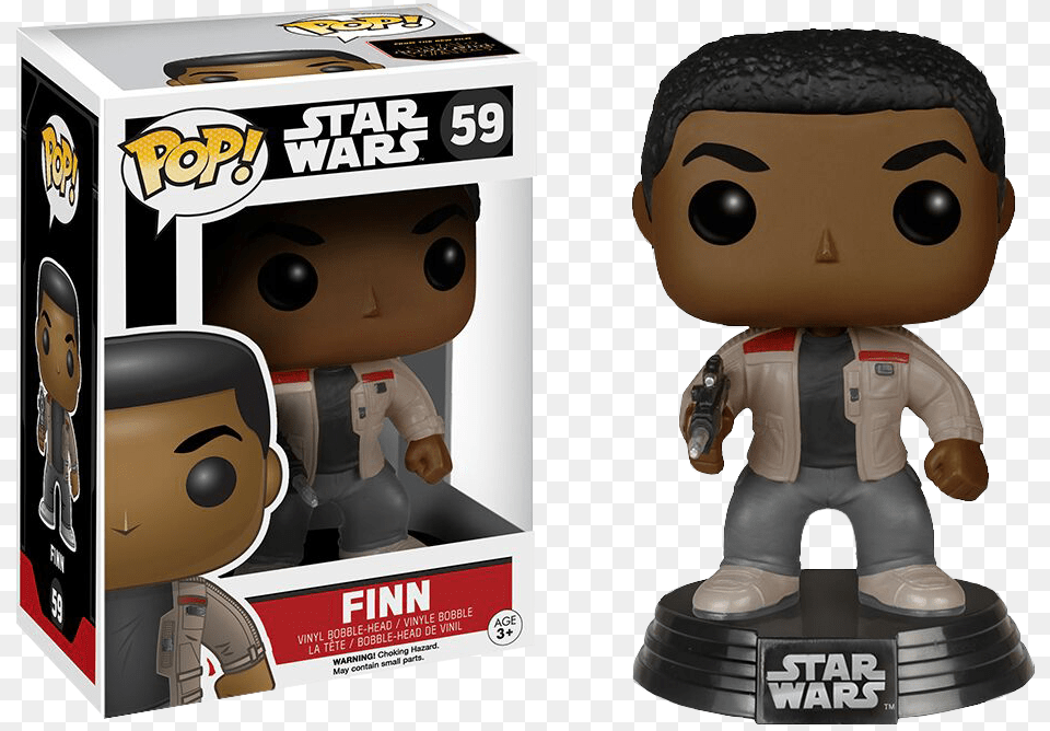 Funko Pop Star Wars Finn, Figurine, Baby, Face, Head Png Image