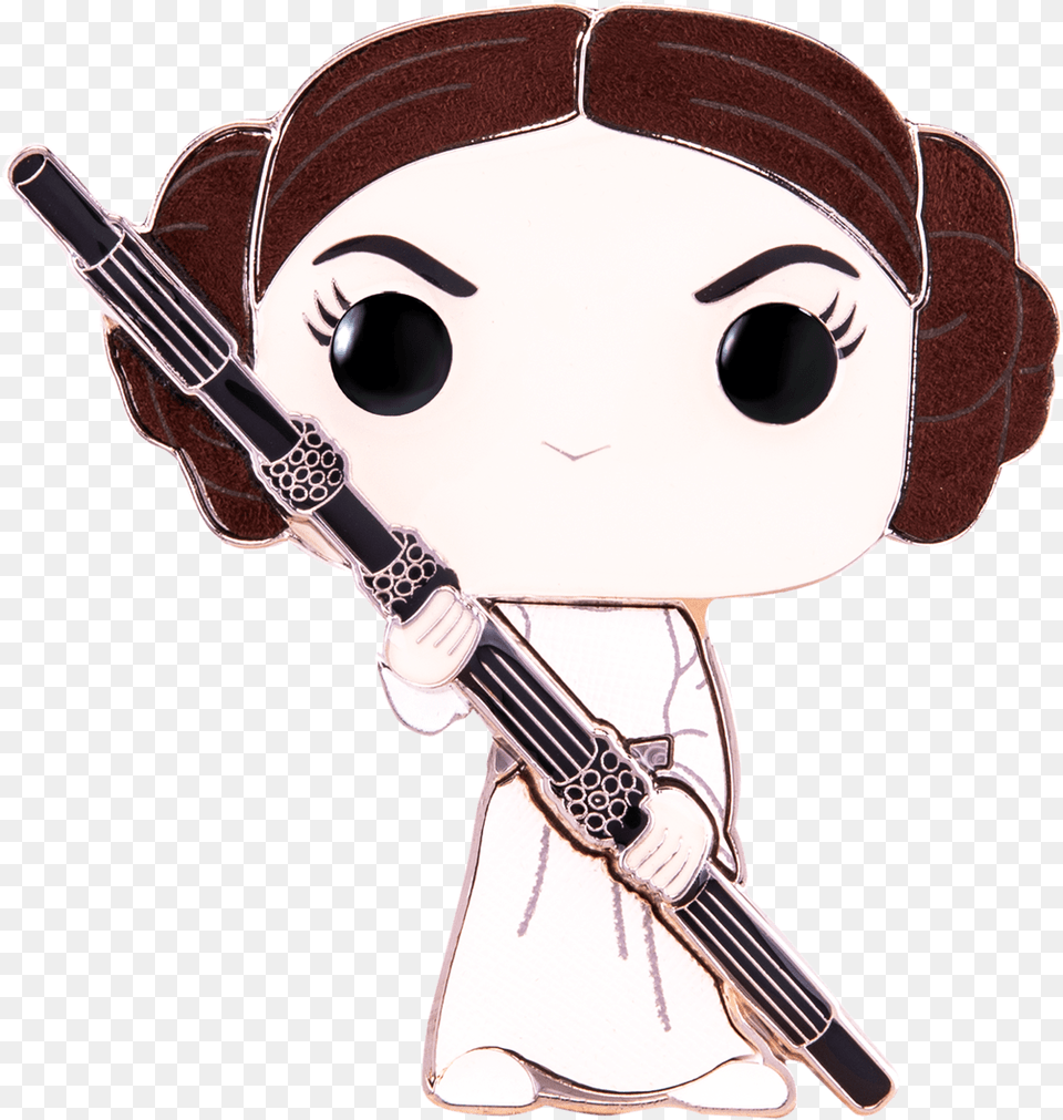 Funko Pop Star Wars Princess Leia 4u201d Enamel Pin, Musical Instrument, Person, Flute, Face Free Transparent Png