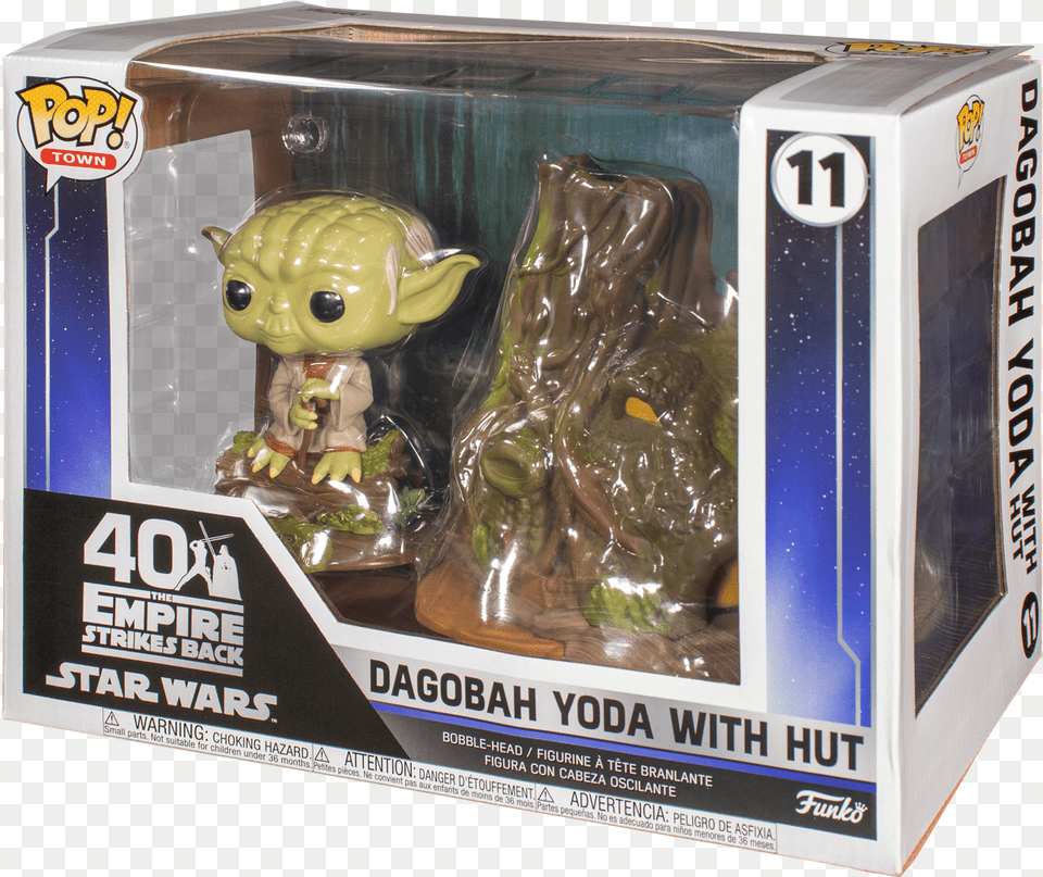 Funko Pop Town Star Wars Dagobah Yoda With Hut 11 Star Episode V The Empire Strikes Back, Figurine, Baby, Person, Alien Free Png Download