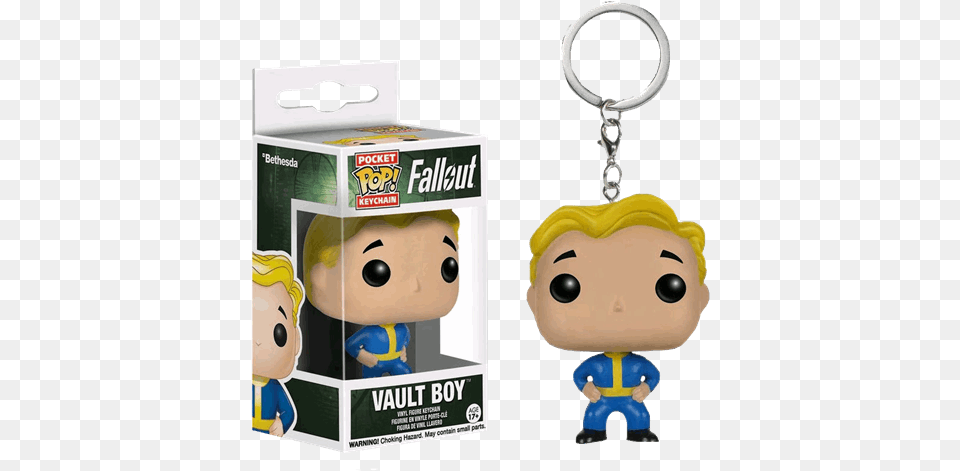 Funko Pop Vault Boy Keychain, Baby, Person, Plush, Toy Png