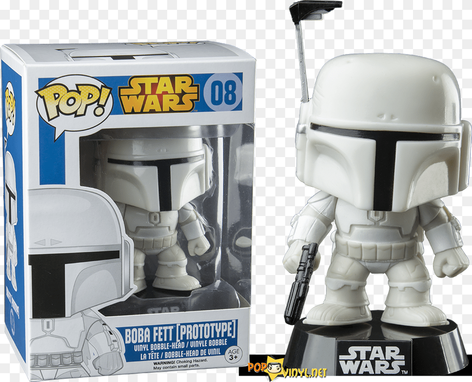 Funko Pop White Boba Fett, Helmet, Robot, Toy, American Football Free Png