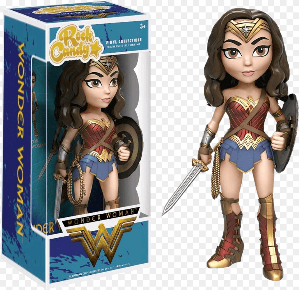 Funko Rock Candy Wonder Woman, Toy, Doll, Figurine, Head Png Image