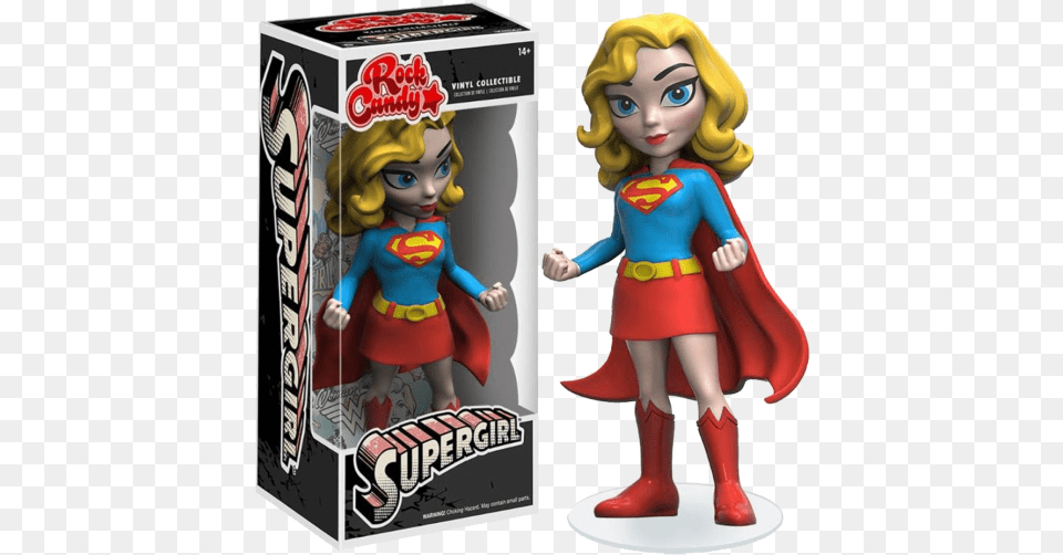 Funko Vinyl Rock Candy Funko Rock Candy Supergirl, Doll, Toy, Figurine, Face Free Png