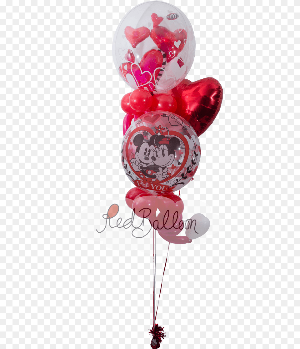 Funky Hearts Valentines Day Red Balloon Cork Balloon Free Png Download
